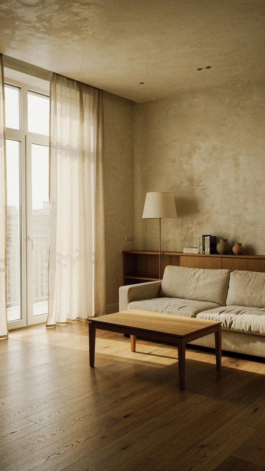 Renovated Kyiv apartment with solid oak flooring and lime-washed walls